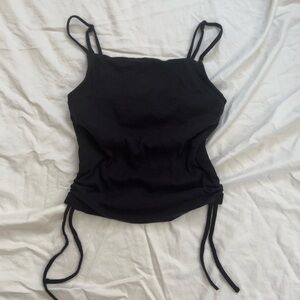 aerie black ruched cami
